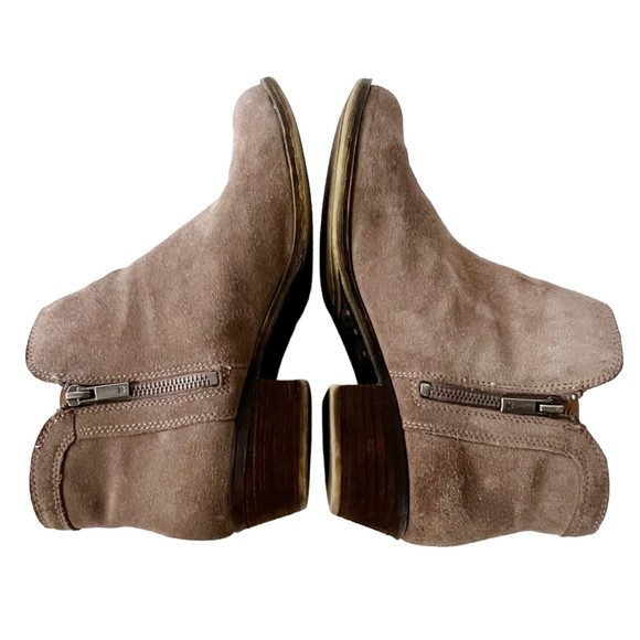 Lucky Brand LK Breah Suede Heeled Ankle Booties Taupe Women's Sz 10M/40 EUC! - Picture 5 of 11